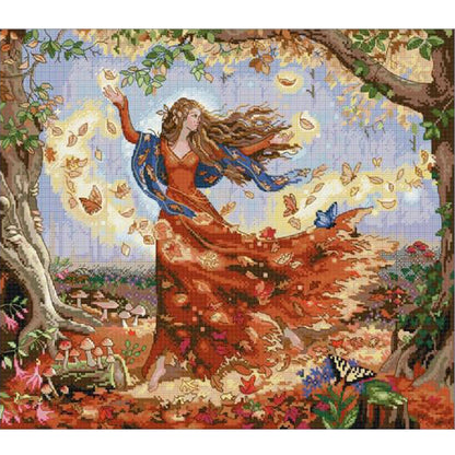 Butterfly Fairy - 11CT Stamped Cross Stitch 62*54CM(Joy Sunday)