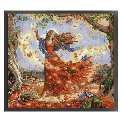 Butterfly Fairy - 11CT Stamped Cross Stitch 62*54CM(Joy Sunday)