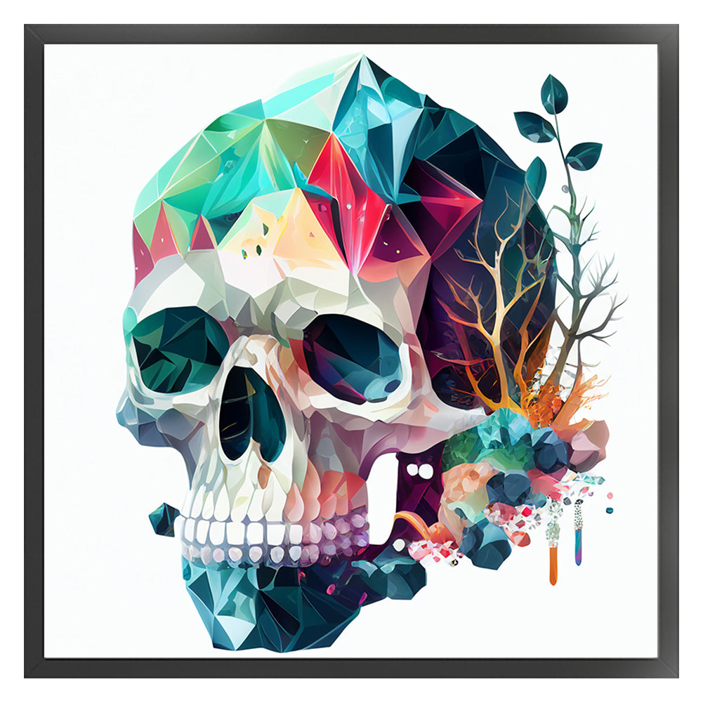 Color Skull - 11CT Stamped Cross Stitch 50*50CM
