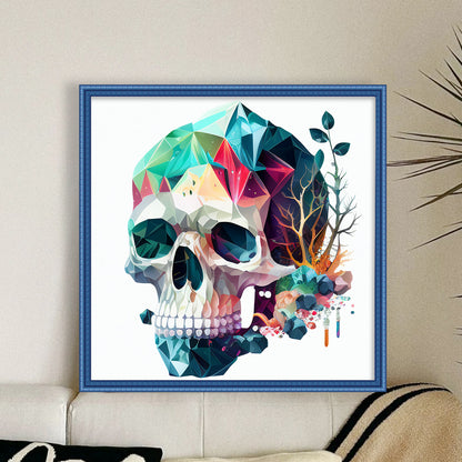 Color Skull - 11CT Stamped Cross Stitch 50*50CM