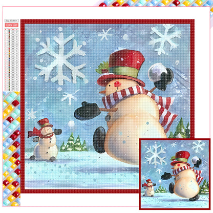 Snowman - Full Square Drill Diamond Painting 30*30CM