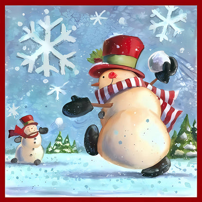 Snowman - Full Square Drill Diamond Painting 30*30CM