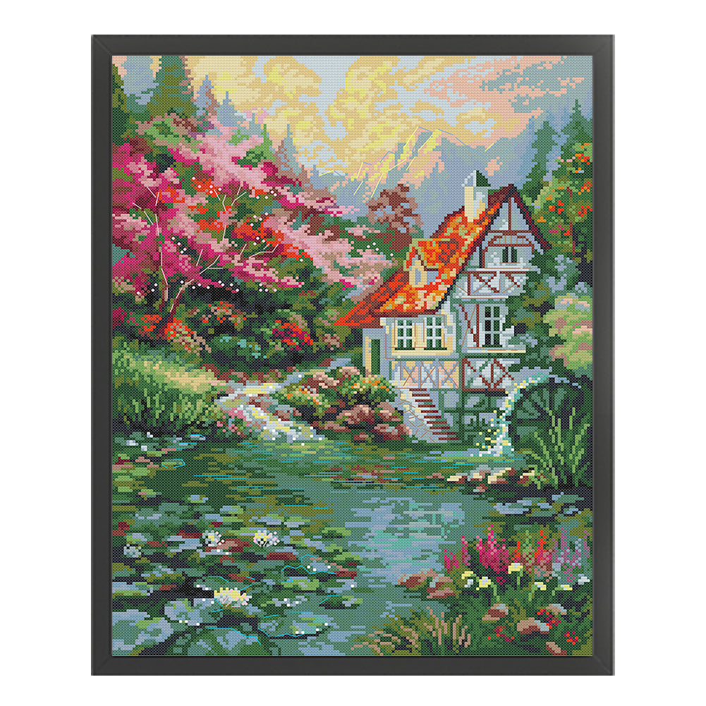 Water Mill 2 - 14CT Stamped Cross Stitch 37*48CM(Joy Sunday)