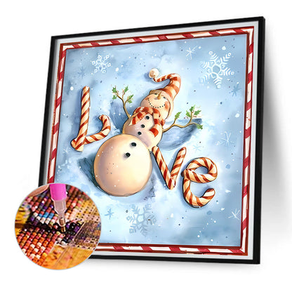 Christmas Snowman - Full Square Drill Diamond Painting 30*30CM