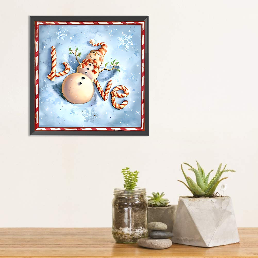 Christmas Snowman - Full Square Drill Diamond Painting 30*30CM