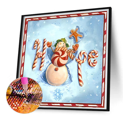 Christmas Snowman - Full Square Drill Diamond Painting 30*30CM