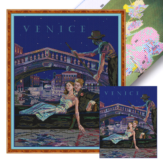 Venice Night - 14CT Stamped Cross Stitch 37*47CM(Joy Sunday)