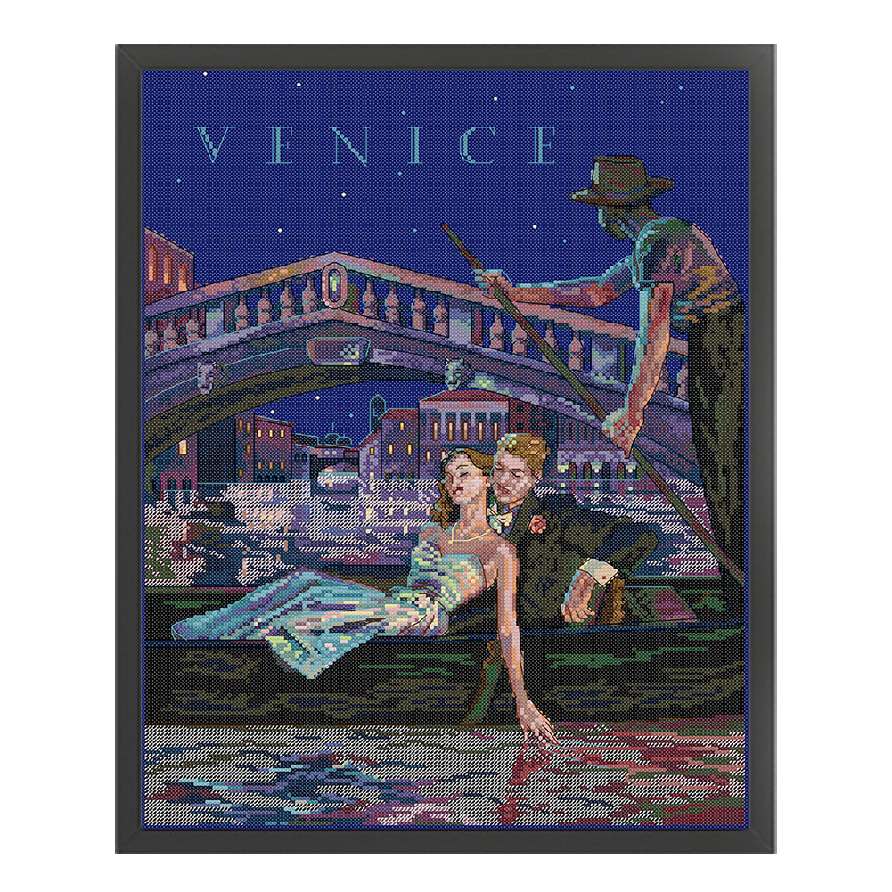 Venice Night - 14CT Stamped Cross Stitch 37*47CM(Joy Sunday)