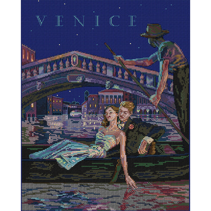 Venice Night - 14CT Stamped Cross Stitch 37*47CM(Joy Sunday)