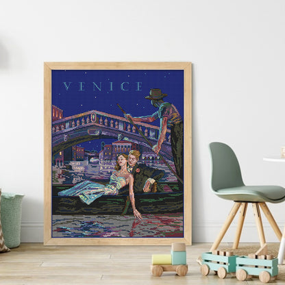 Venice Night - 14CT Stamped Cross Stitch 37*47CM(Joy Sunday)