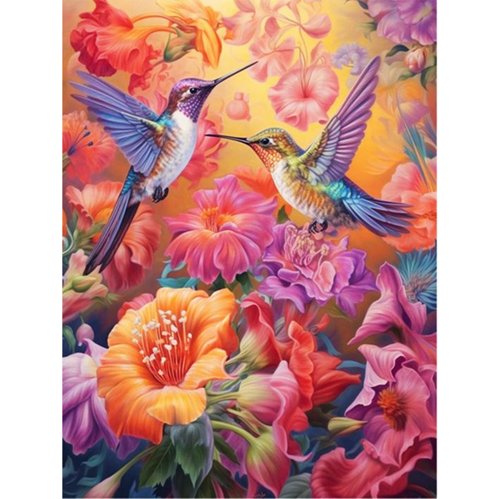 Hummingbird And Flower - 18CT Stamped Cross Stitch 30*40CM