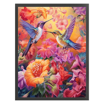 Hummingbird And Flower - 18CT Stamped Cross Stitch 30*40CM