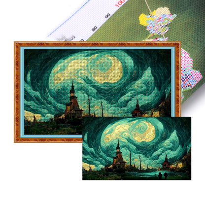 Fantasy Town - 18CT Stamped Cross Stitch 50*30CM