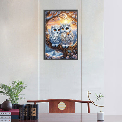 Owl - Full Round Drill Diamond Painting 30*45CM