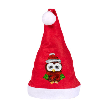 DIY Diamond Painting Christmas Hat Comfort Soft for Adults Unisex (Owl #1)