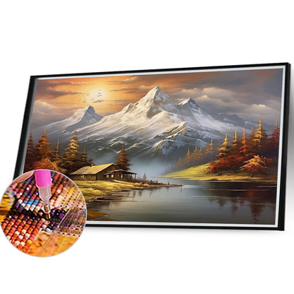 Snow Mountain Woods - Full Round Drill Diamond Painting 40*30CM