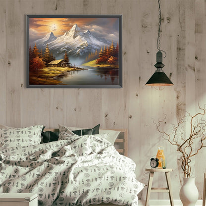 Snow Mountain Woods - Full Round Drill Diamond Painting 40*30CM