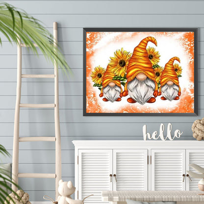 Sunflower Gnome - Full Round Drill Diamond Painting 40*30CM
