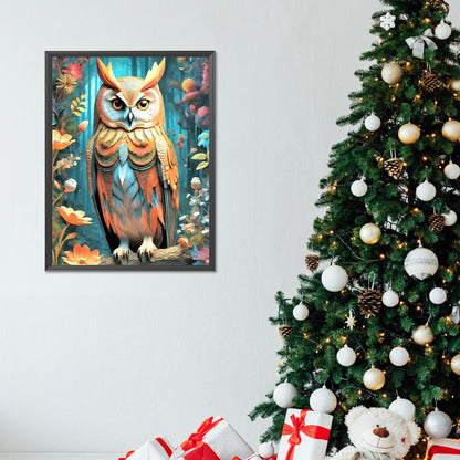 Owl On Branch - Full Round Drill Diamond Painting 30*40CM