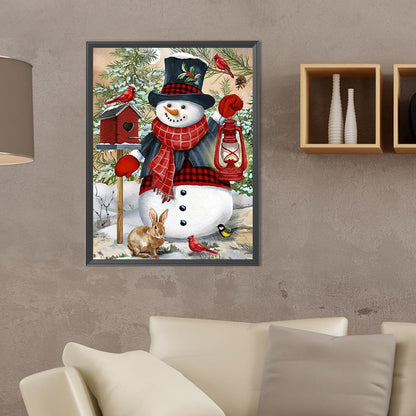 Christmas Snowman And Animals - Full Round Drill Diamond Painting 30*40CM