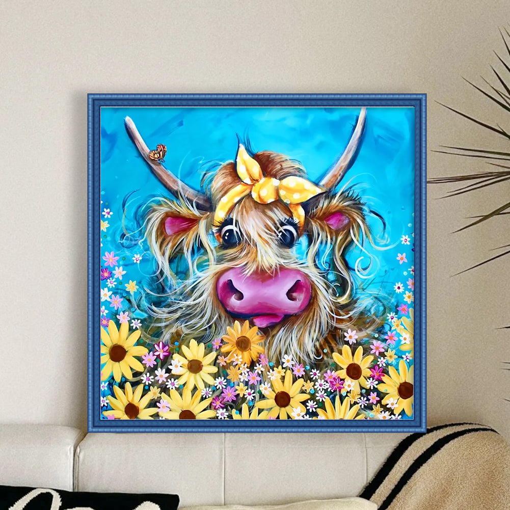 Yak Sunflower - 11CT Stamped Cross Stitch 40*40CM