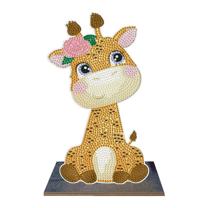 Wooden Desktop Diamond Painting Ornament Diamond Table Decor (Baby Giraffe #3)