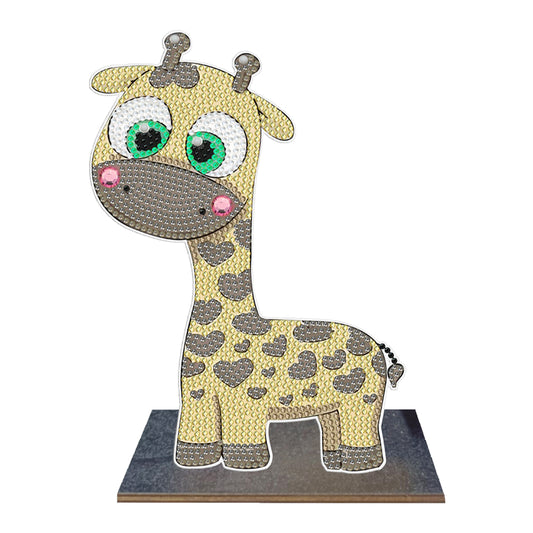 Wooden Desktop Diamond Painting Ornament Diamond Table Decor (Baby Giraffe #4)