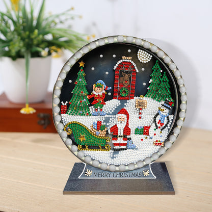 Wooden Desktop Diamond Painting Ornament Diamond Art Table Decor (Christmas #8)