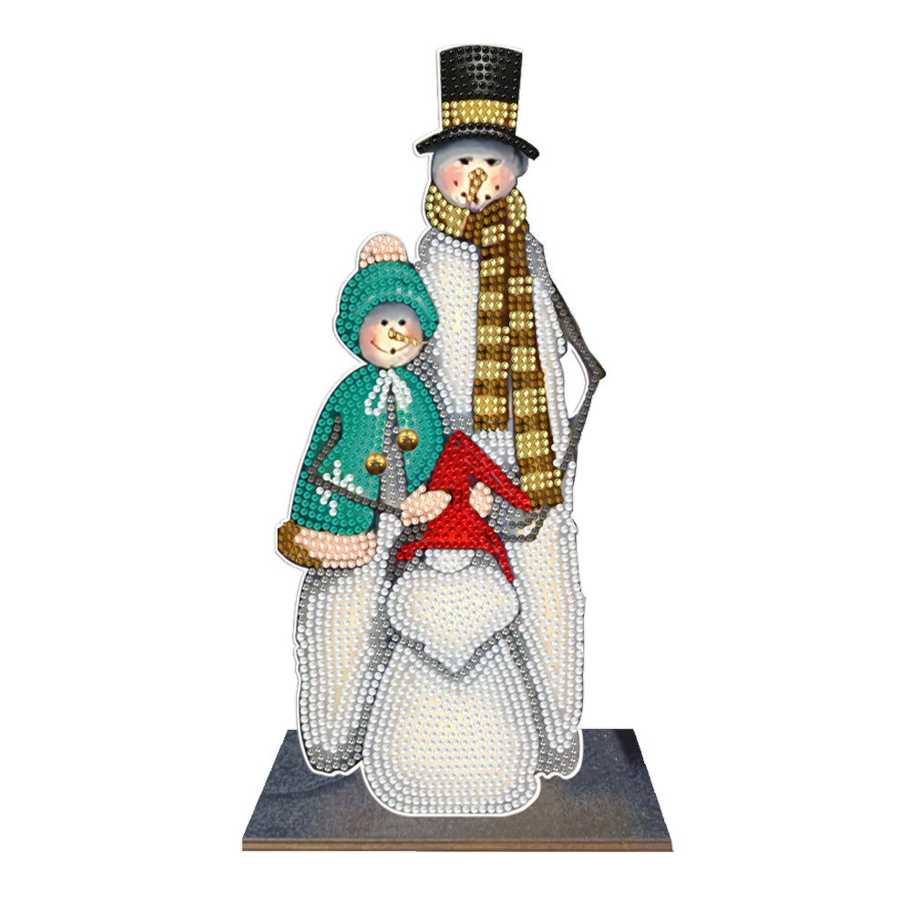 Wooden Desktop Diamond Painting Ornament Diamond Table Decor (Snowman Gnome #9)