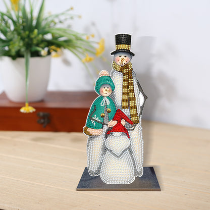 Wooden Desktop Diamond Painting Ornament Diamond Table Decor (Snowman Gnome #9)