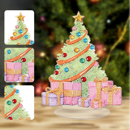 Diamond Painting Desktop Decor Gift for Christmas (Xmas Tree Pink Gifts)