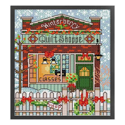 Christmas Cabin 3 - 14CT Stamped Cross Stitch 15*17CM(Joy Sunday)