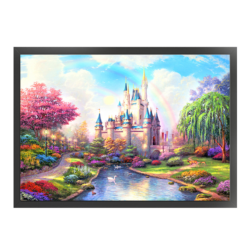 Rainbow Castle - 11CT Stamped Cross Stitch 72*55CM