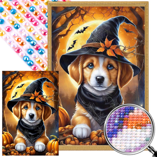 Halloween Puppy - Full Round Drill Diamond Painting 40*60CM