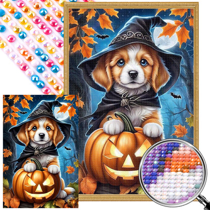 Halloween Puppy - Full Round Drill Diamond Painting 40*60CM