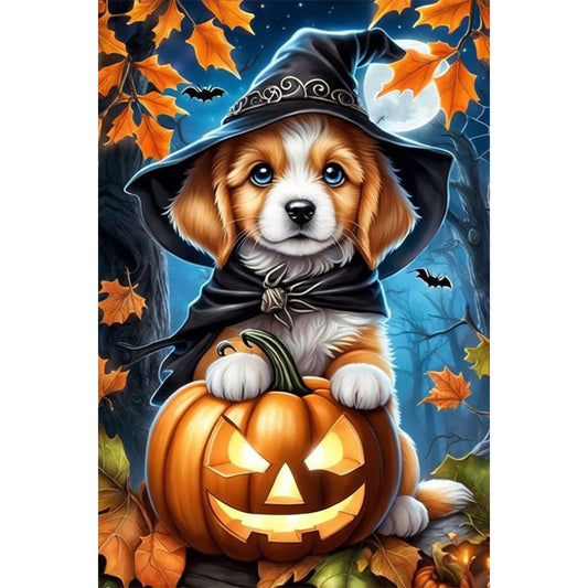 Halloween Puppy - Full Round Drill Diamond Painting 40*60CM