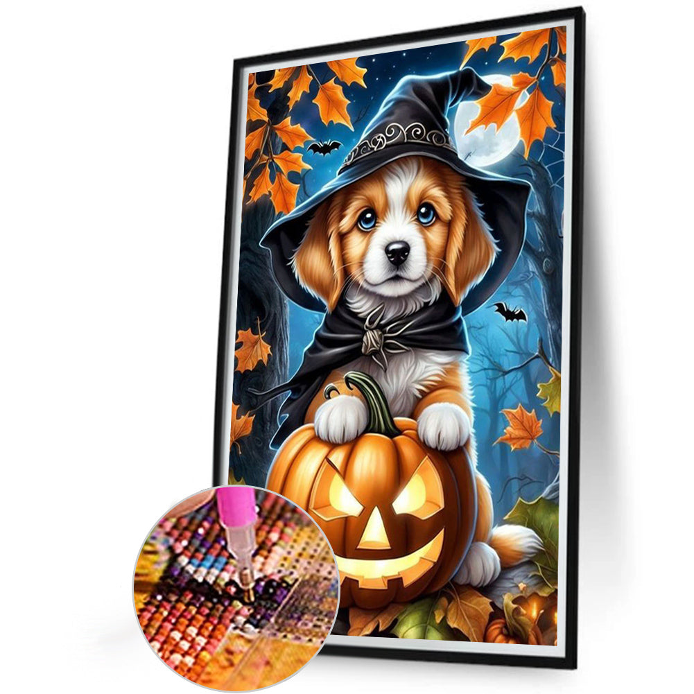 Halloween Puppy - Full Round Drill Diamond Painting 40*60CM