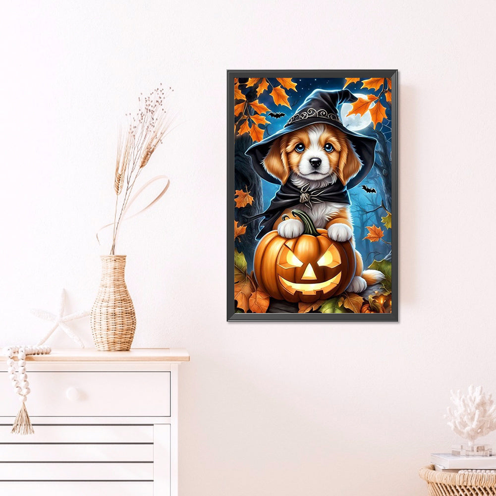 Halloween Puppy - Full Round Drill Diamond Painting 40*60CM