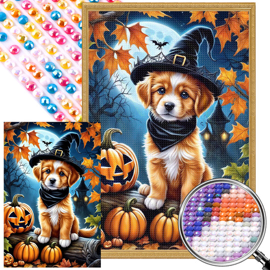 Halloween Puppy - Full Round Drill Diamond Painting 40*60CM