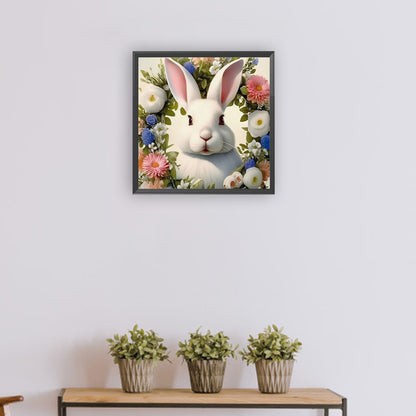 Rabbit And Flower - Full Round Drill Diamond Painting 30*30CM