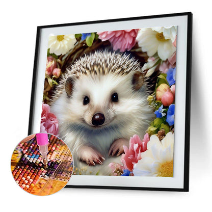 Hedgehog And Flower - Full Round Drill Diamond Painting 30*30CM