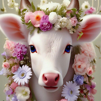 Sheep And Flowers - Full Round Drill Diamond Painting 30*30CM