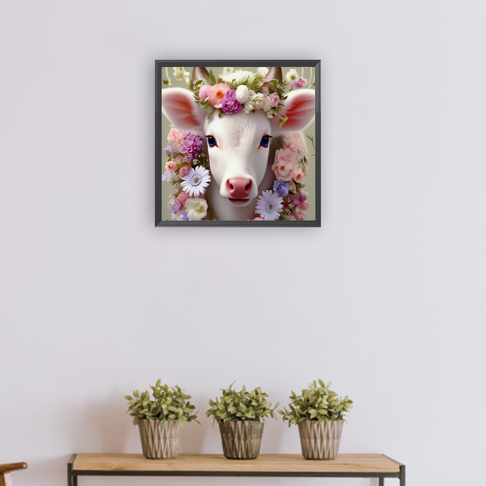 Sheep And Flowers - Full Round Drill Diamond Painting 30*30CM