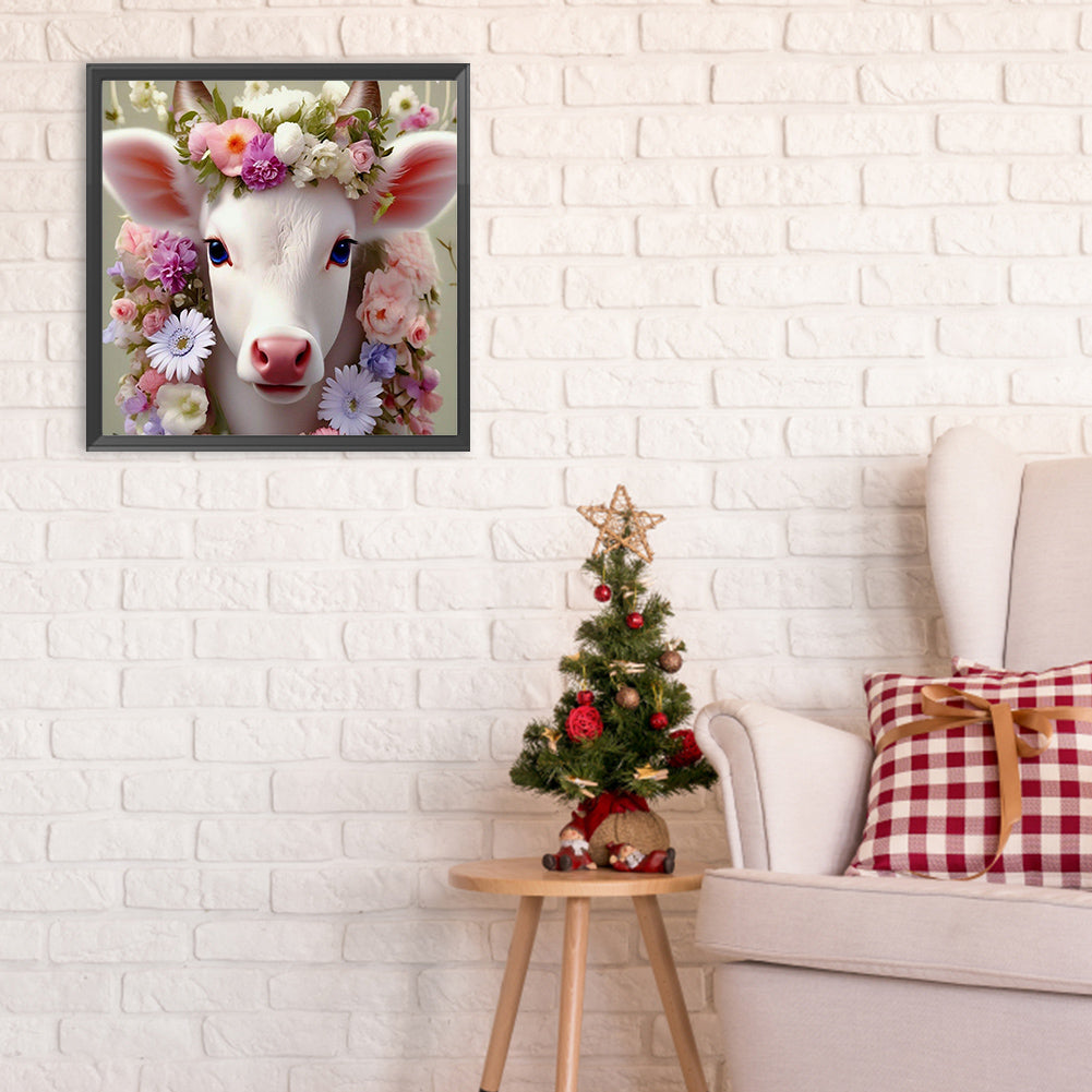Sheep And Flowers - Full Round Drill Diamond Painting 30*30CM