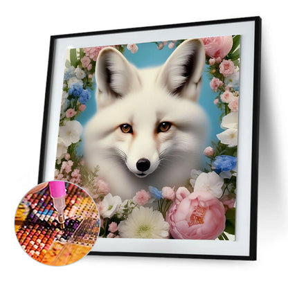 Fox And Flower - Full Round Drill Diamond Painting 30*30CM