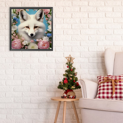 Fox And Flower - Full Round Drill Diamond Painting 30*30CM