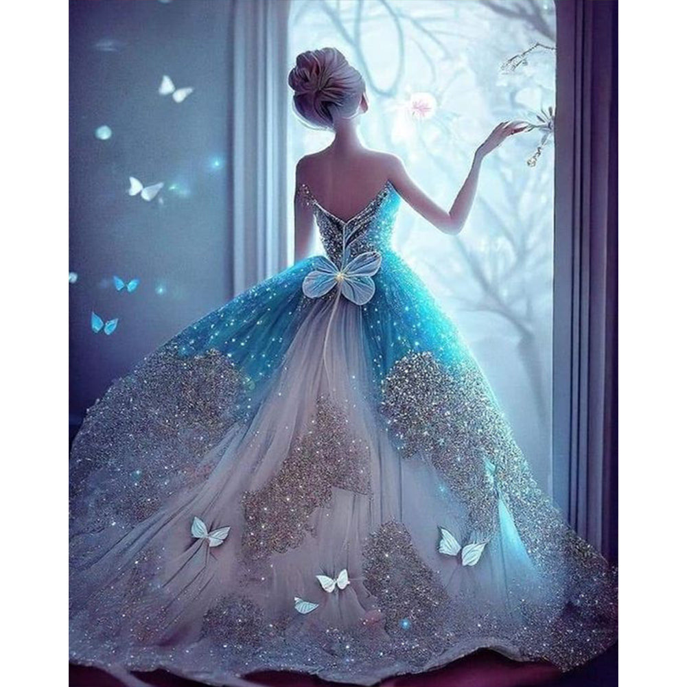 Princess Back View - Full Round Drill Diamond Painting 40*50CM