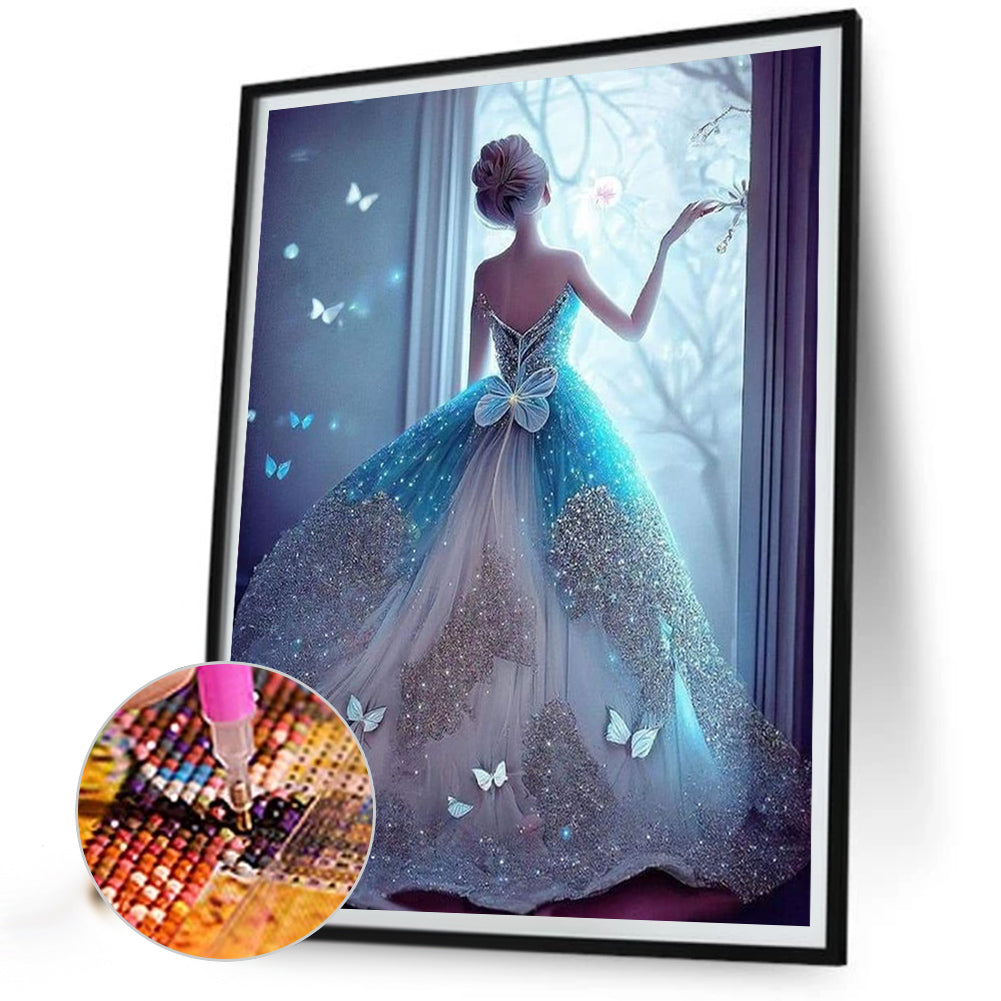 Princess Back View - Full Round Drill Diamond Painting 40*50CM