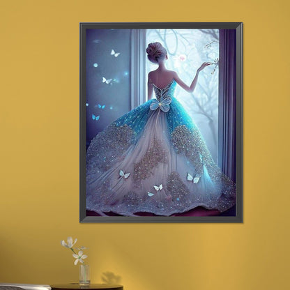 Princess Back View - Full Round Drill Diamond Painting 40*50CM