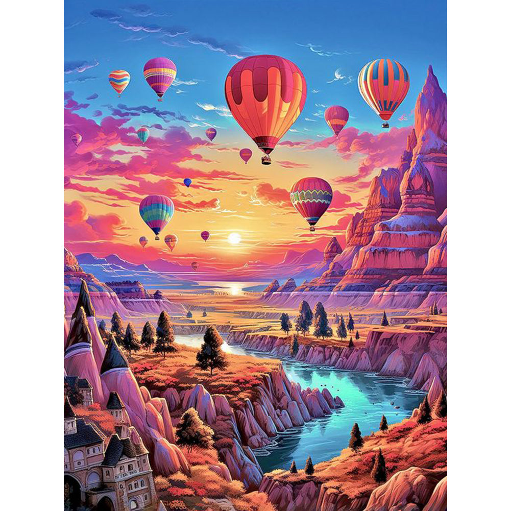 Hot Air Balloon - Full Round Drill Diamond Painting 30*40CM